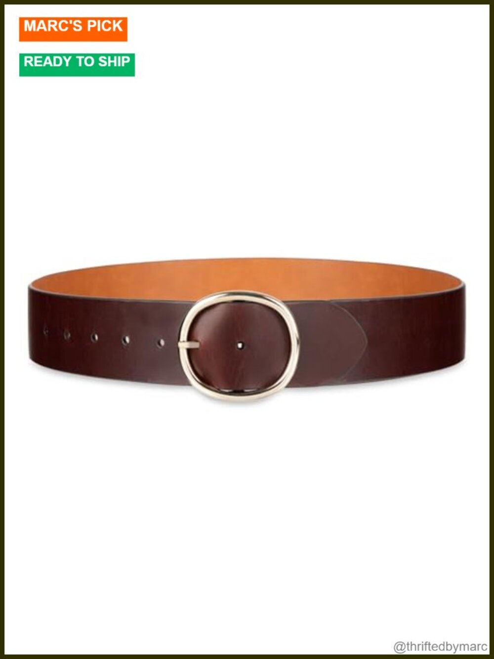 Cole Haan Women's Reversible 2" Wide Leather Belt with Flip Buckle